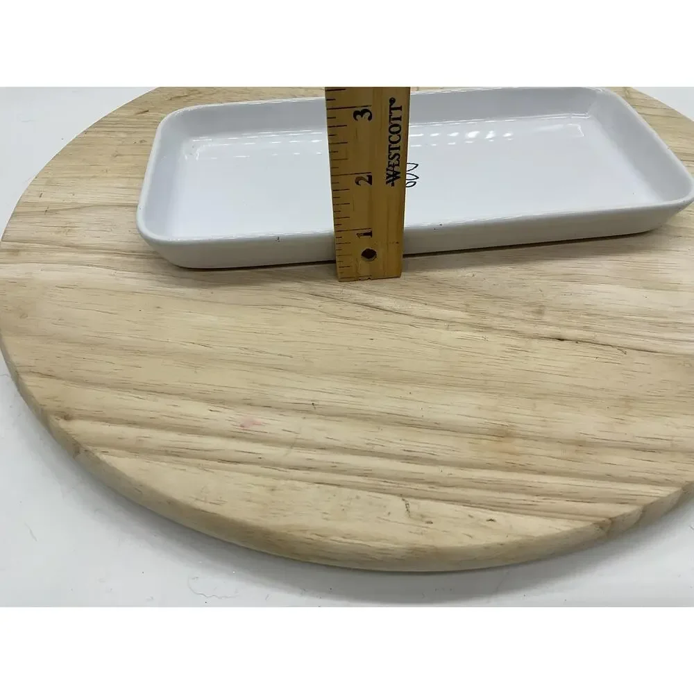 Grove Collaborative White‎ Ceramic Vanity Tray Small Rectangular Bathroom Sink